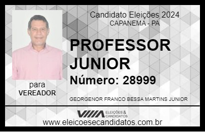 Candidato PROFESSOR JUNIOR 2024 - CAPANEMA - Eleições