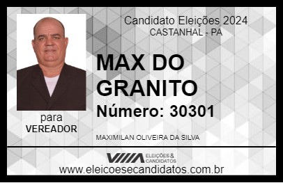 Candidato MAX DO GRANITO 2024 - CASTANHAL - Eleições