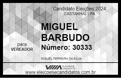 Candidato MIGUEL BARBUDO 2024 - CASTANHAL - Eleições