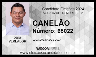 Candidato CANELÃO 2024 - ÁGUA AZUL DO NORTE - Eleições