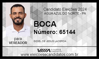 Candidato BOCA 2024 - ÁGUA AZUL DO NORTE - Eleições