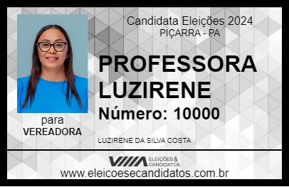 Candidato PROFESSORA LUZIRENE 2024 - PIÇARRA - Eleições