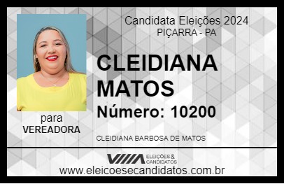 Candidato CLEIDIANA MATOS 2024 - PIÇARRA - Eleições