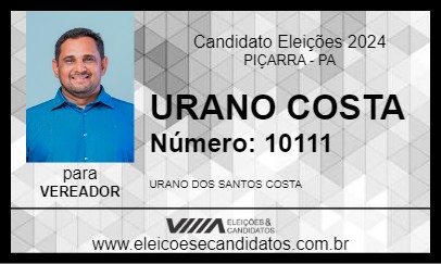 Candidato URANO COSTA 2024 - PIÇARRA - Eleições