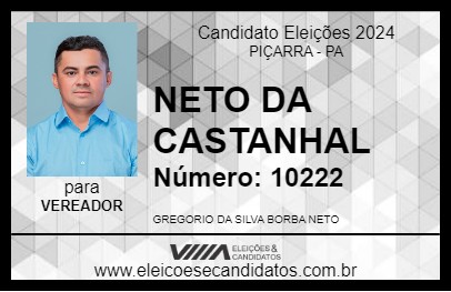 Candidato NETO DA CASTANHAL 2024 - PIÇARRA - Eleições