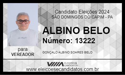 Candidato ALBINO BELO 2024 - SÃO DOMINGOS DO CAPIM - Eleições