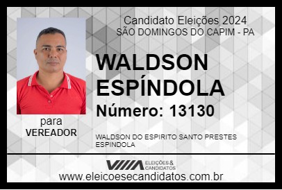 Candidato WALDSON ESPÍNDOLA 2024 - SÃO DOMINGOS DO CAPIM - Eleições