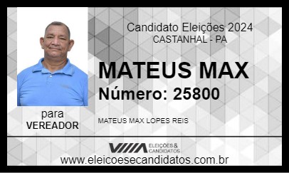 Candidato MATEUS MAX 2024 - CASTANHAL - Eleições