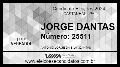 Candidato JORGE DANTAS 2024 - CASTANHAL - Eleições