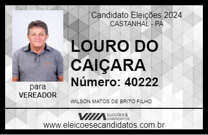 Candidato LOURO DO CAIÇARA 2024 - CASTANHAL - Eleições