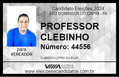 Candidato PROFESSOR CLEBINHO 2024 - SÃO DOMINGOS DO CAPIM - Eleições