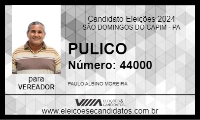 Candidato PULICO 2024 - SÃO DOMINGOS DO CAPIM - Eleições