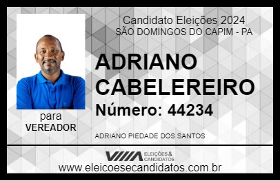 Candidato ADRIANO CABELEREIRO 2024 - SÃO DOMINGOS DO CAPIM - Eleições