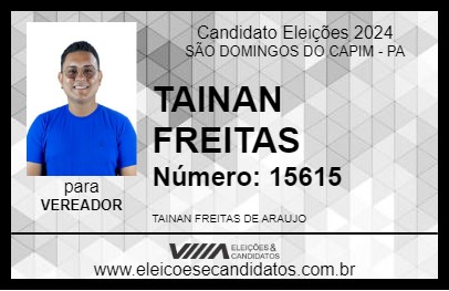 Candidato TAINAN FREITAS 2024 - SÃO DOMINGOS DO CAPIM - Eleições