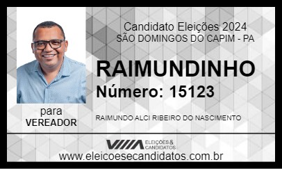 Candidato RAIMUNDINHO 2024 - SÃO DOMINGOS DO CAPIM - Eleições