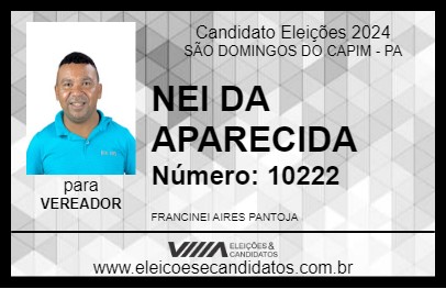 Candidato NEI DA APARECIDA 2024 - SÃO DOMINGOS DO CAPIM - Eleições