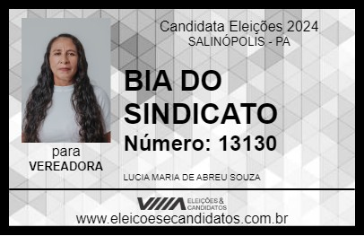 Candidato BIA DO SINDICATO 2024 - SALINÓPOLIS - Eleições