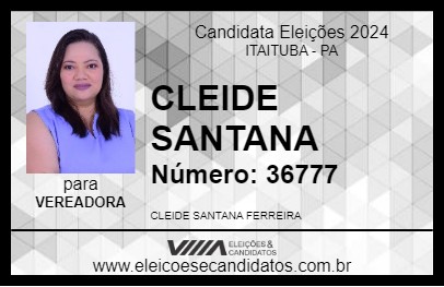 Candidato CLEIDE SANTANA 2024 - ITAITUBA - Eleições