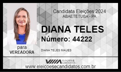 Candidato DIANA TELES 2024 - ABAETETUBA - Eleições