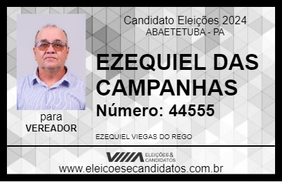 Candidato EZEQUIEL DAS CAMPANHAS 2024 - ABAETETUBA - Eleições