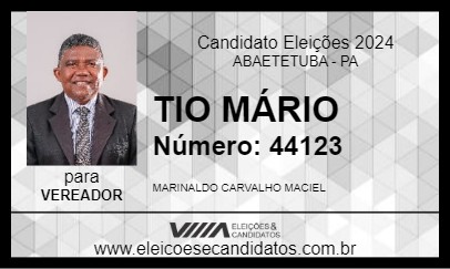 Candidato TIO MÁRIO 2024 - ABAETETUBA - Eleições