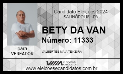 Candidato BETY DA VAN 2024 - SALINÓPOLIS - Eleições