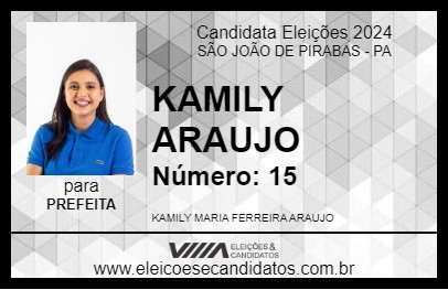 Candidato KAMILY ARAUJO 2024 - SÃO JOÃO DE PIRABAS - Eleições