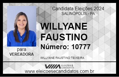 Candidato WILLYANE FAUSTINO 2024 - SALINÓPOLIS - Eleições