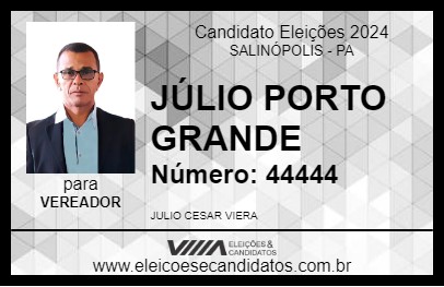 Candidato JÚLIO PORTO GRANDE 2024 - SALINÓPOLIS - Eleições