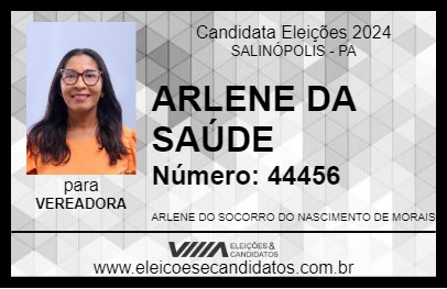 Candidato ARLENE DA SAÚDE  2024 - SALINÓPOLIS - Eleições