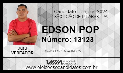 Candidato EDSON POP 2024 - SÃO JOÃO DE PIRABAS - Eleições