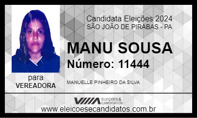 Candidato MANU SOUSA 2024 - SÃO JOÃO DE PIRABAS - Eleições