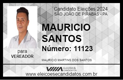 Candidato MAURICIO SANTOS 2024 - SÃO JOÃO DE PIRABAS - Eleições