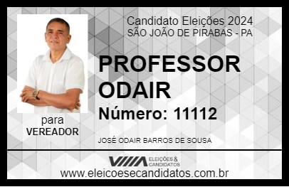 Candidato PROFESSOR ODAIR 2024 - SÃO JOÃO DE PIRABAS - Eleições