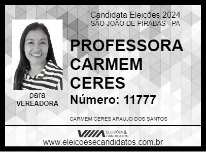 Candidato PROFESSORA CARMEM CERES 2024 - SÃO JOÃO DE PIRABAS - Eleições