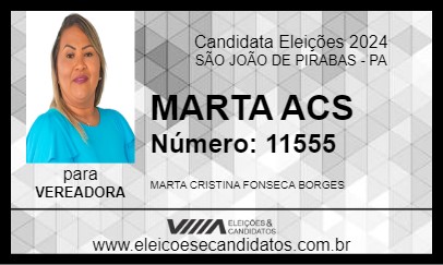 Candidato MARTA ACS 2024 - SÃO JOÃO DE PIRABAS - Eleições