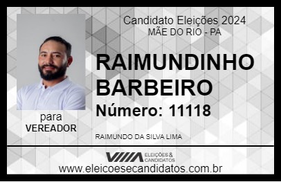 Candidato RAIMUNDINHO BARBEIRO 2024 - MÃE DO RIO - Eleições