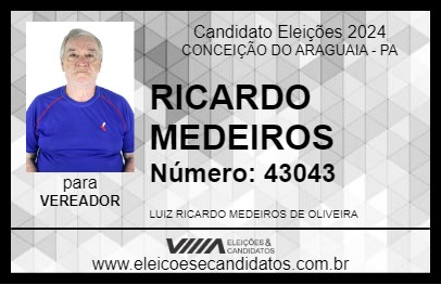 Candidato RICARDO MEDEIROS 2024 - CONCEIÇÃO DO ARAGUAIA - Eleições