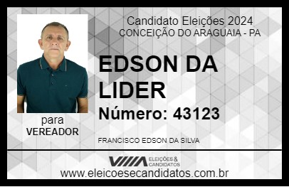 Candidato EDSON DA LIDER 2024 - CONCEIÇÃO DO ARAGUAIA - Eleições