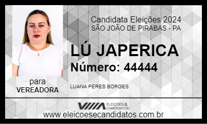 Candidato LÚ JAPERICA 2024 - SÃO JOÃO DE PIRABAS - Eleições