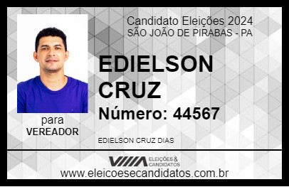 Candidato EDIELSON CRUZ 2024 - SÃO JOÃO DE PIRABAS - Eleições