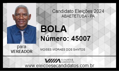 Candidato BOLA 2024 - ABAETETUBA - Eleições