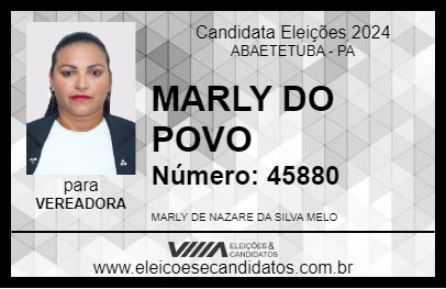 Candidato MARLY DO POVO 2024 - ABAETETUBA - Eleições