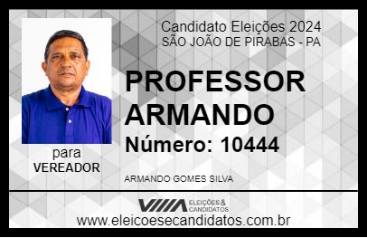 Candidato PROFESSOR ARMANDO 2024 - SÃO JOÃO DE PIRABAS - Eleições