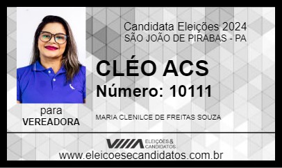 Candidato CLÉO ACS 2024 - SÃO JOÃO DE PIRABAS - Eleições