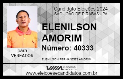 Candidato ELENILSON AMORIM 2024 - SÃO JOÃO DE PIRABAS - Eleições