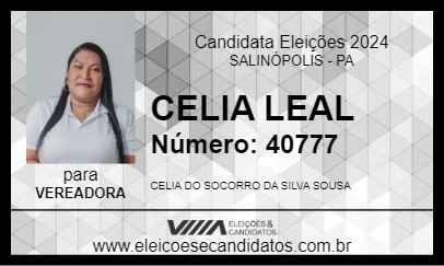 Candidato CELIA LEAL 2024 - SALINÓPOLIS - Eleições