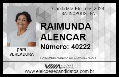 Candidato RAIMUNDA ALENCAR 2024 - SALINÓPOLIS - Eleições