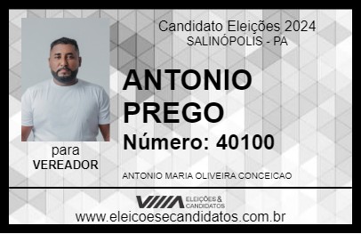 Candidato ANTONIO PREGO 2024 - SALINÓPOLIS - Eleições