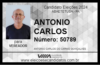 Candidato ANTONIO CARLOS 2024 - ABAETETUBA - Eleições